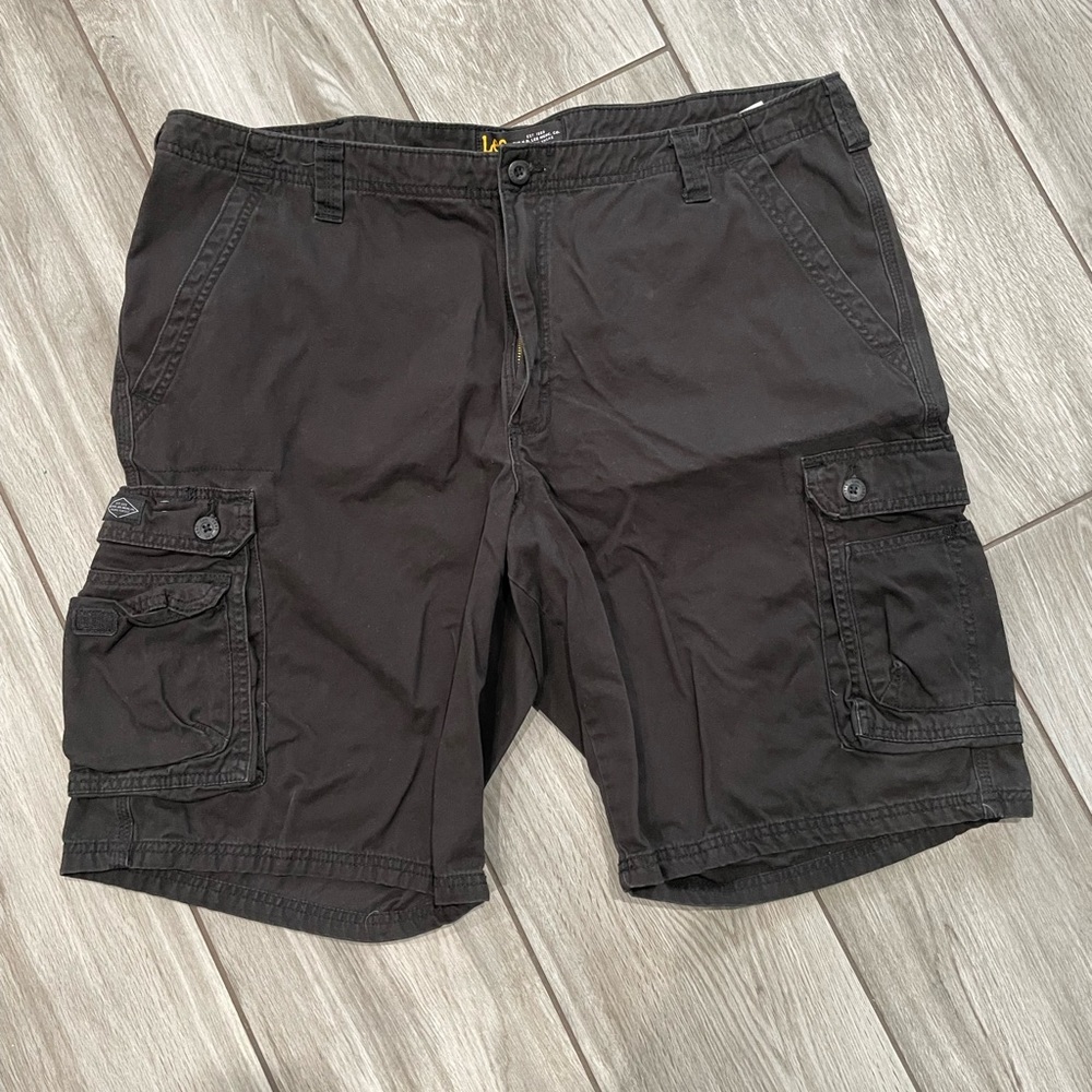 Mens black cargo shorts